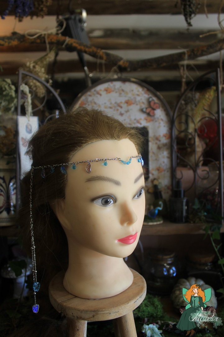 Chaîne de visage féerique 3-en-1 - vert bleu – Image 4